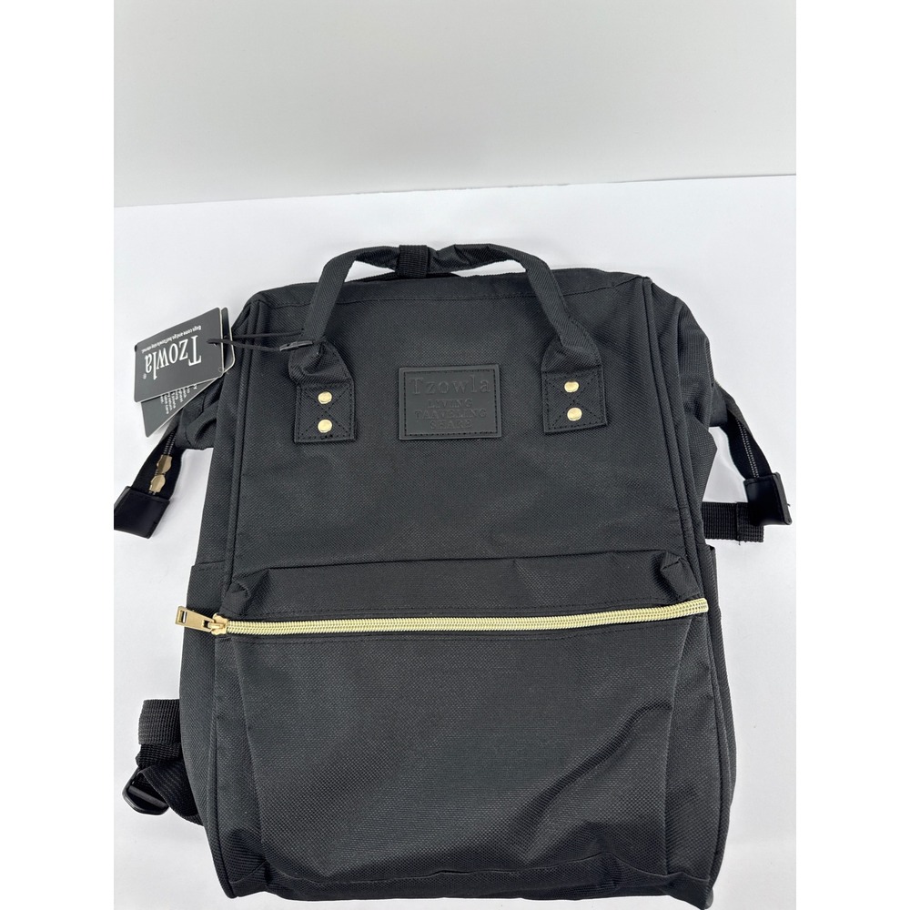 Tzowla Black Backpack Living Traveling Share Gold Zipper